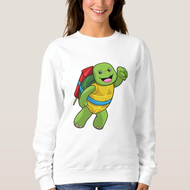 Turtle at Flying with Rocket Sweatshirt (Front)