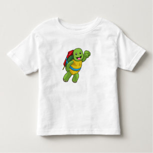 Turtle at Flying with Rocket Toddler T-Shirt