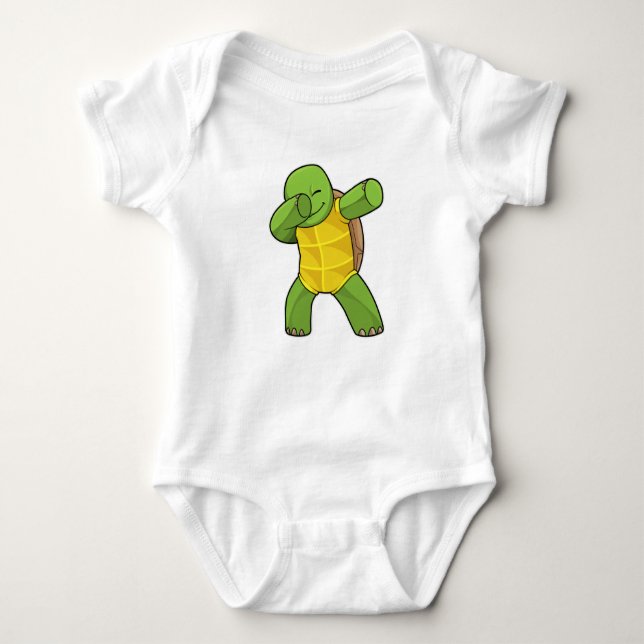 Turtle at Hip Hop Dance Dab Baby Bodysuit (Front)