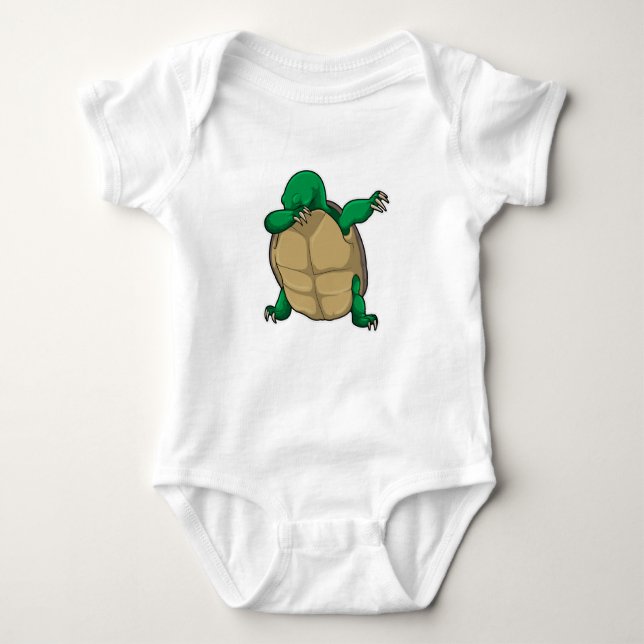 Turtle at Hip Hop Dance Dab Baby Bodysuit (Front)