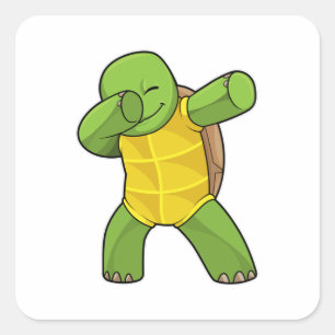 Turtle at Hip Hop Dance Dab Square Sticker