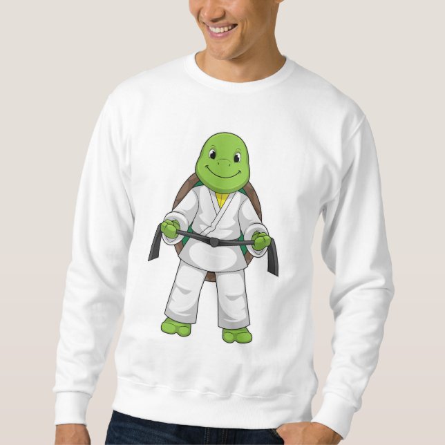 Turtle at Martial arts with black Belt Sweatshirt (Front)