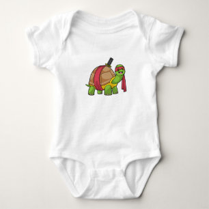 Turtle at Martial arts with Sword Baby Bodysuit