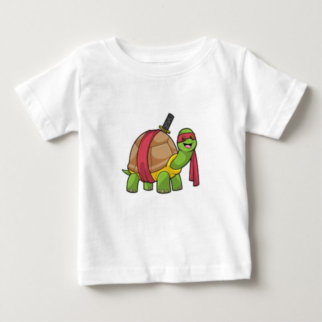 Turtle at Martial arts with Sword Baby T-Shirt (Front)