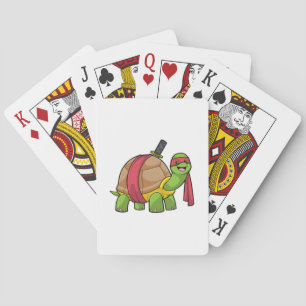 Turtle at Martial arts with Sword Playing Cards
