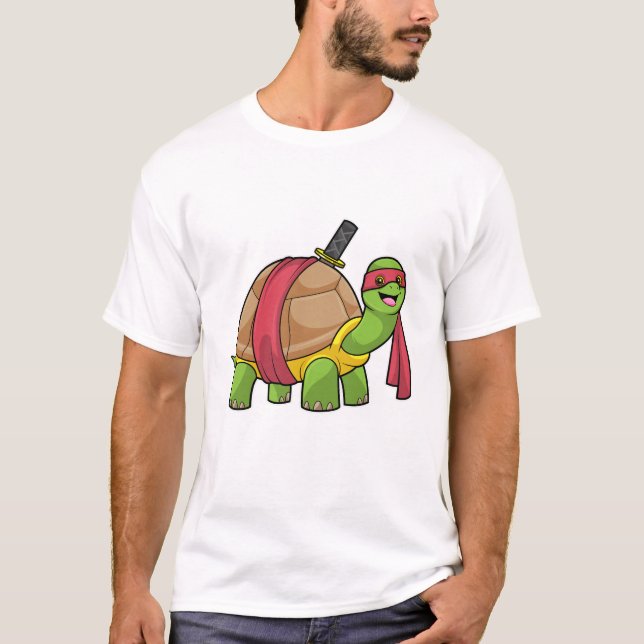 Turtle at Martial arts with Sword T-Shirt (Front)