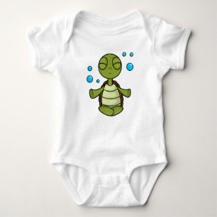 Turtle at Meditating in Sitting Baby Bodysuit