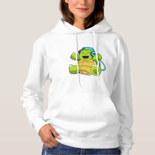 Turtle at Music with Headphone Hoodie