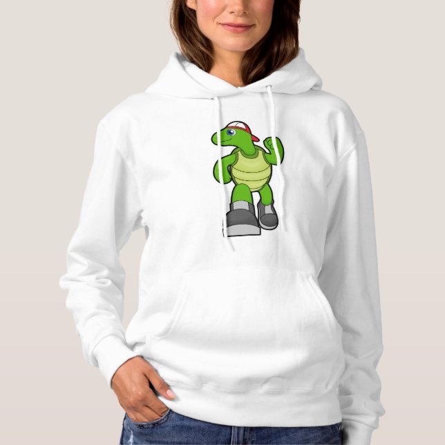 Turtle at Running with Cap Hoodie (Front)