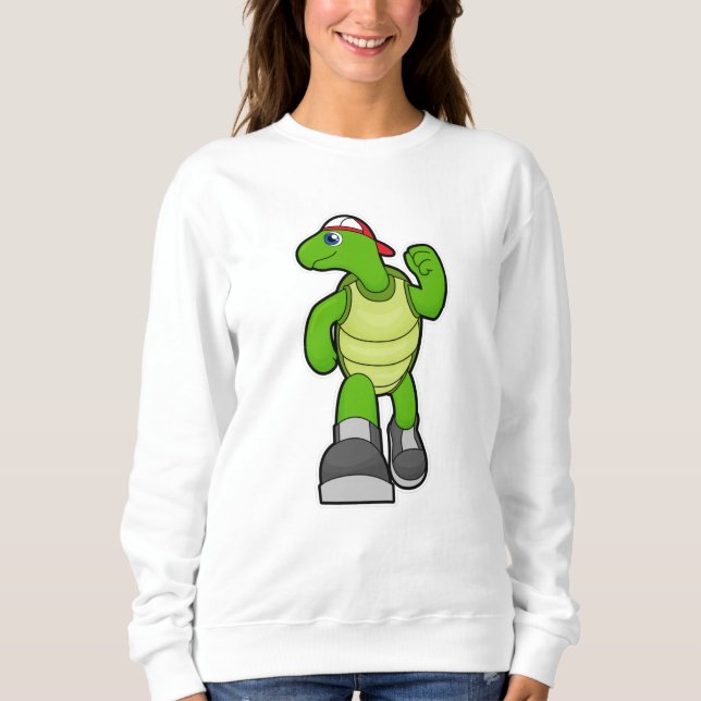 Turtle at Running with Cap Sweatshirt (Front)