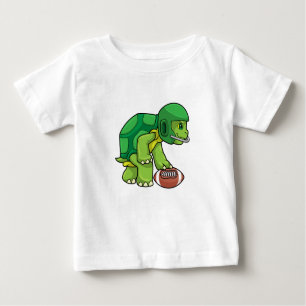 Turtle at Sports with Football & Helmet Baby T-Shirt