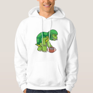 Turtle at Sports with Football & Helmet Hoodie