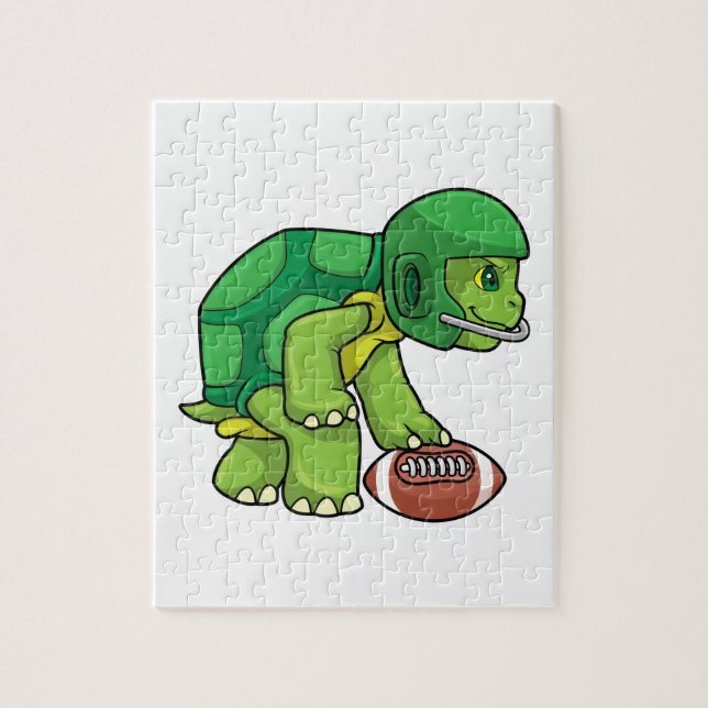 Turtle at Sports with Football & Helmet Jigsaw Puzzle (Vertical)