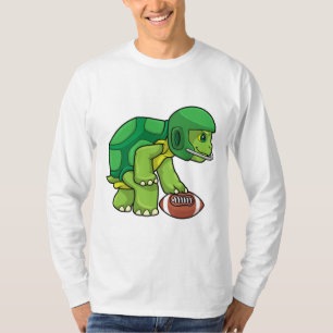 Turtle at Sports with Football & Helmet T-Shirt