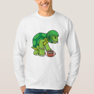 Turtle at Sports with Football & Helmet T-Shirt