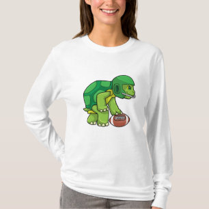 Turtle at Sports with Football & Helmet T-Shirt