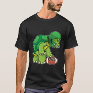 Turtle at Sports with Football & Helmet T-Shirt