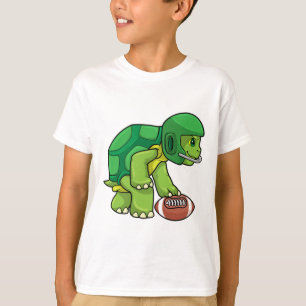 Turtle at Sports with Football & Helmet T-Shirt