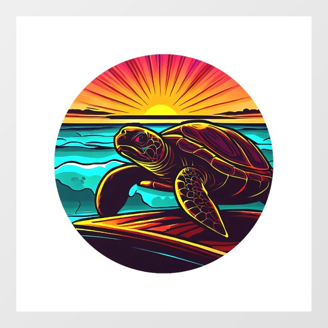 Turtle at Sunset, Inspiring Nature Design (Sheet)