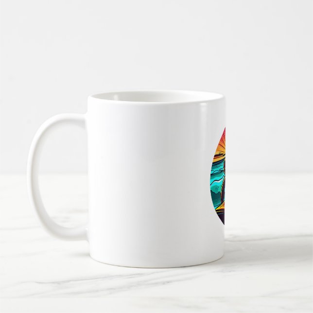 Turtle at Sunset, Inspiring Nature Design Coffee Mug (Left)