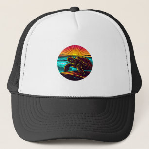Turtle at Sunset, Inspiring Nature Design Trucker Hat