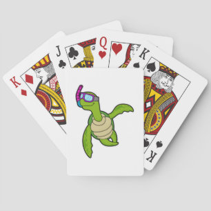 Turtle at Swimming with Snorkel Playing Cards