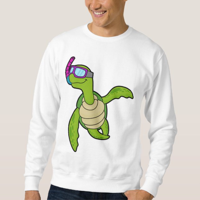 Turtle at Swimming with Snorkel Sweatshirt (Front)