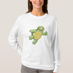Turtle at Swimming with Swimming goggles T-Shirt