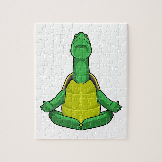 Turtle at Yoga Meditation Jigsaw Puzzle (Vertical)