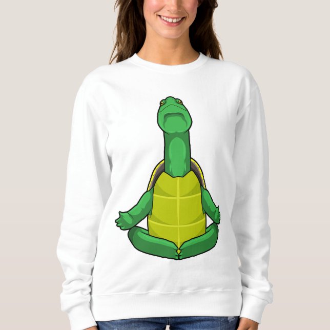 Turtle at Yoga Meditation Sweatshirt (Front)
