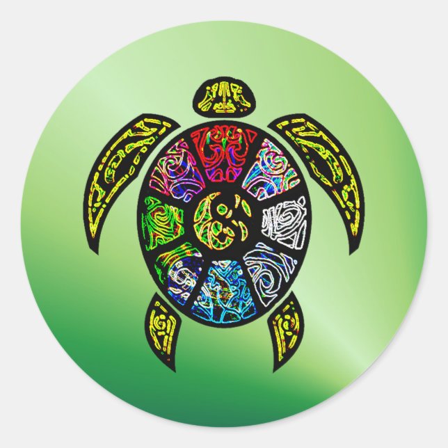 Turtle Ba-Gua Classic Round Sticker (Front)