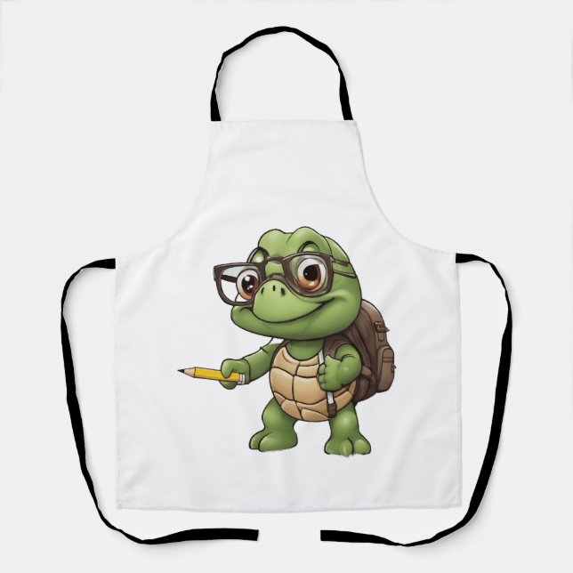 Turtle back to school apron (Front)