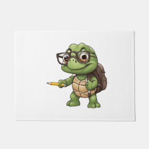 Turtle back to school doormat