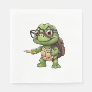 Turtle back to school napkin