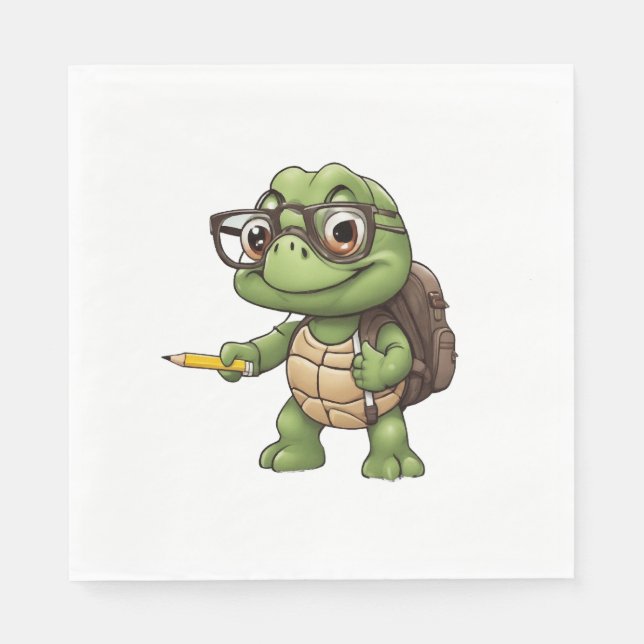 Turtle back to school napkin (Front)