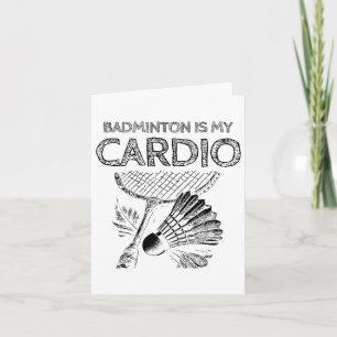 Turtle Badminton Player Shuttle Racket Card