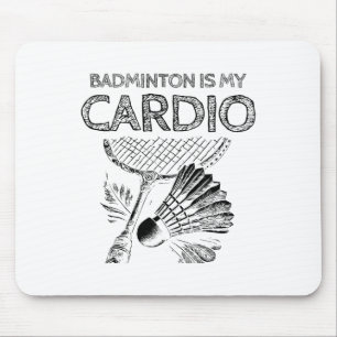 Turtle Badminton Player Shuttle Racket Mouse Pad