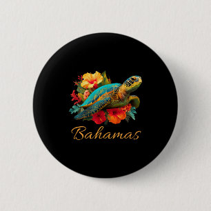 Turtle bahamas souvenir_bahamas 6 cm round badge
