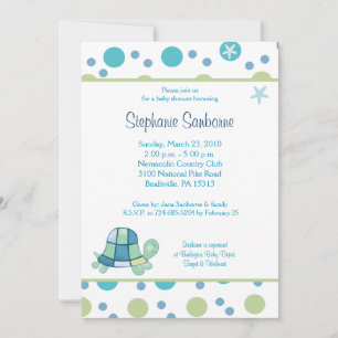 Turtle Bay 5x7 Trendy Mod Dot Baby Shower Invitation