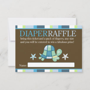 Turtle Bay Baby Shower Diaper Raffle Card