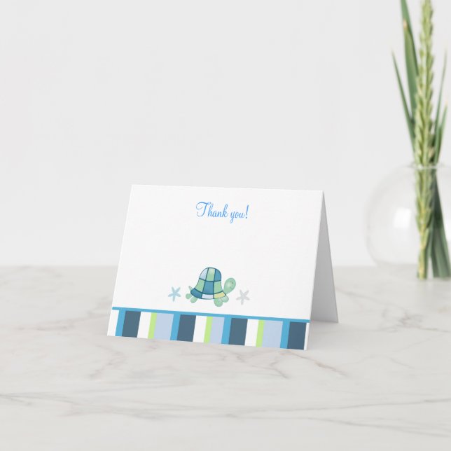 Turtle Bay Modern Stripe Note Card (Front)