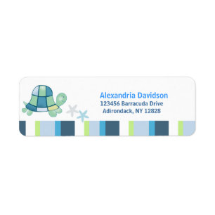 Turtle Bay (White Stripe) Address labels