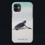 Turtle Beach Journey Personalised Name | Nature Case-Mate iPhone Case<br><div class="desc">This design features a baby turtle making it's way to the ocean after being born. Personalise by editing the text in the text box or delete text for no name.
#turtle #sealife #ocean #seaturtle #leatherback #beach #sealife #personalised #iPhonecase</div>