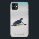 Turtle Beach Journey Personalised Name | Nature Case-Mate iPhone Case<br><div class="desc">This design features a baby turtle making it's way to the ocean after being born. Personalise by editing the text in the text box or delete text for no name.
#turtle #sealife #ocean #seaturtle #leatherback #beach #sealife #personalised #iPhonecase</div>