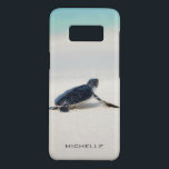 Turtle Beach Journey Personalised Name | Nature Case-Mate Samsung Galaxy S8 Case<br><div class="desc">This design features a baby turtle making it's way to the ocean after being born. Personalise by editing the text in the text box or delete text for no name.
#turtle #ocean #seaturtle #leatherback #beach #sealife #personalised #nature #Samsung</div>