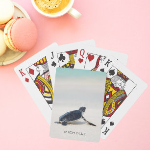 Turtle Beach Journey Personalised Name   Nature Playing Cards