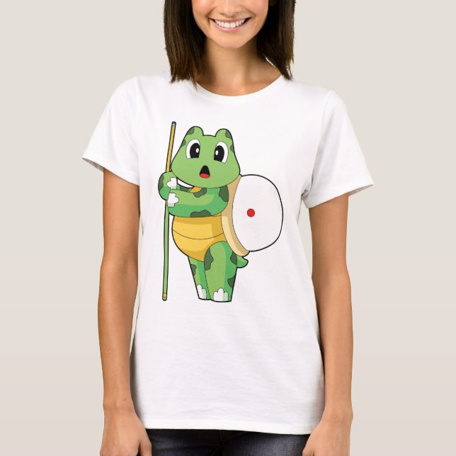 Turtle Billiard Queue T-Shirt (Front)