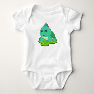 Turtle Birthday Party hat Baby Bodysuit