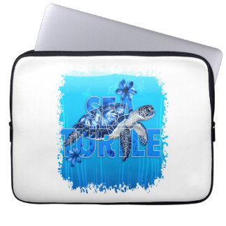 Turtle Blue Sea Square Laptop Sleeve