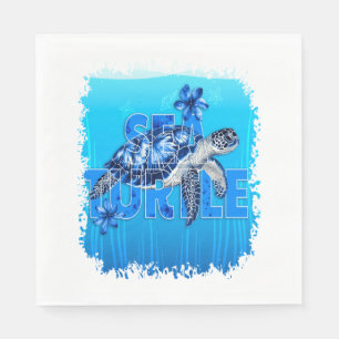 Turtle Blue Sea Square Napkin